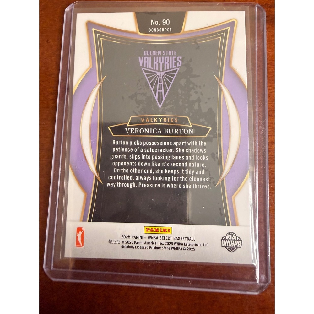 2025 Panini WNBA Select Veronica Burton Golden State Valkyries Card No 90 - Picture 2 of 2